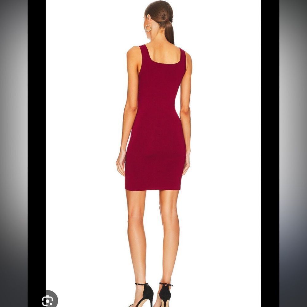 NEW L’Agence Hannah Knit Tank Dress Red Dahlia Small - Picture 3 of 10